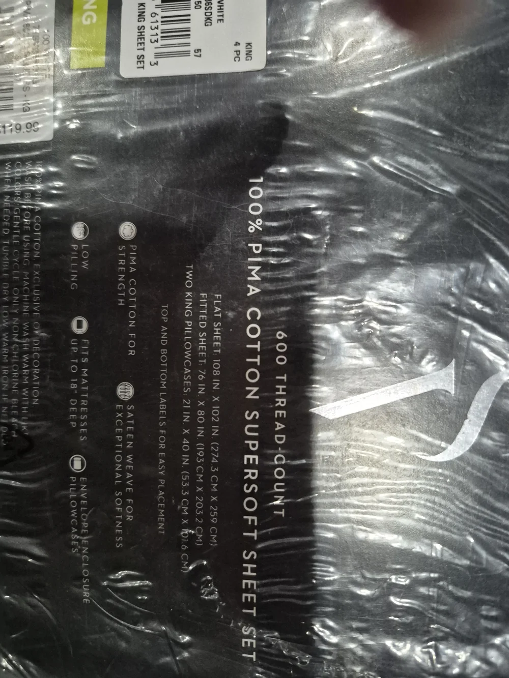 Vera Wang White Supersoft Pima Cotton Sheet Set
